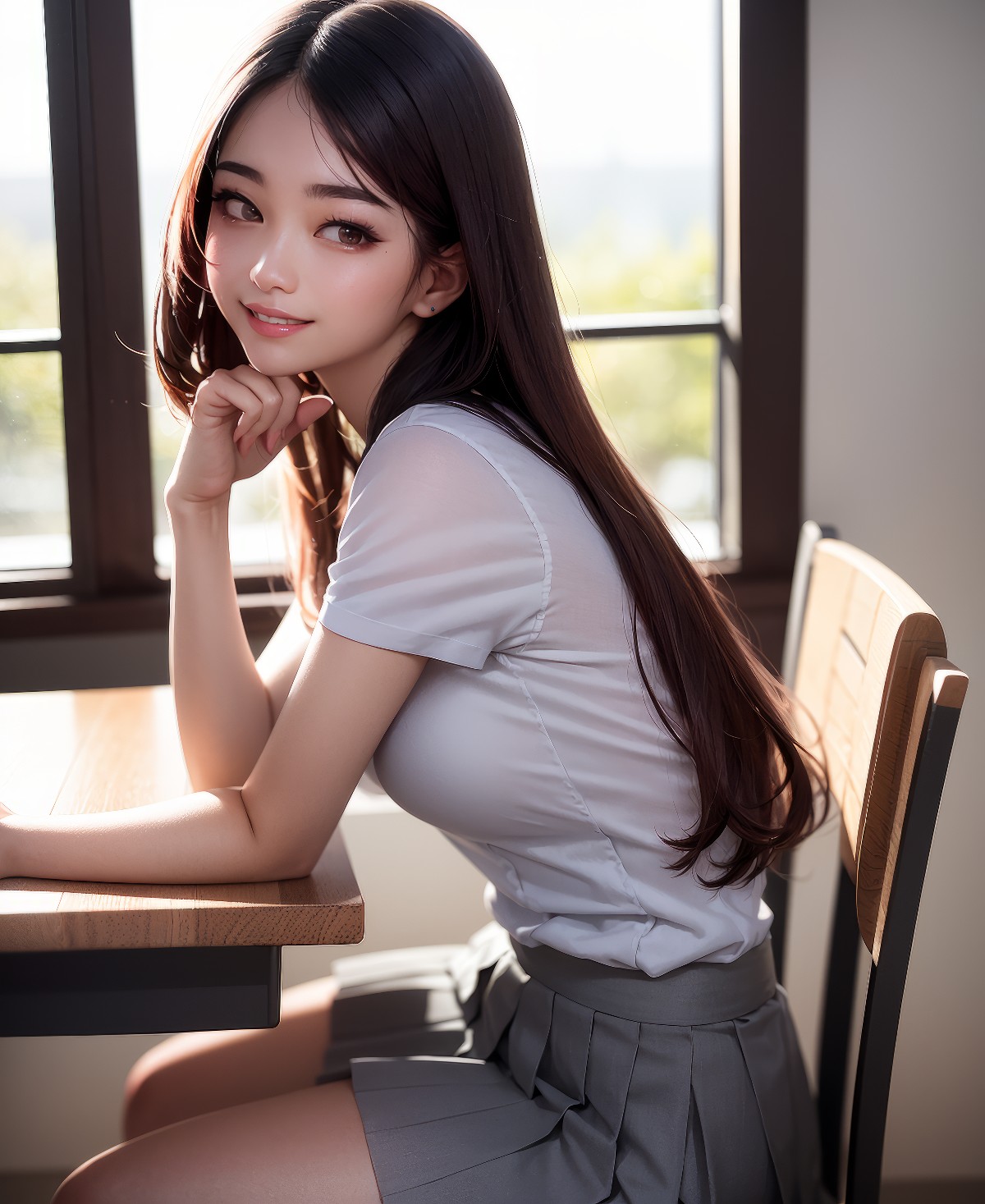 窗边少女的温柔瞬间